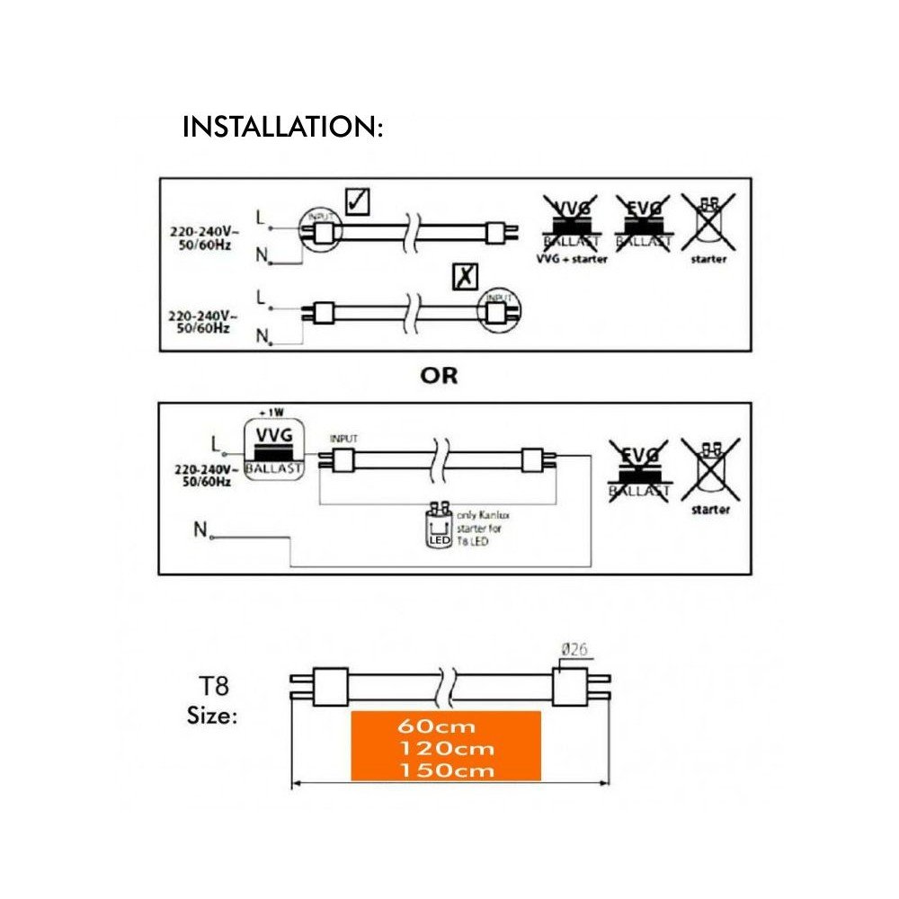 Tubo LED T8 60cm 10W serie Professional - High CRI