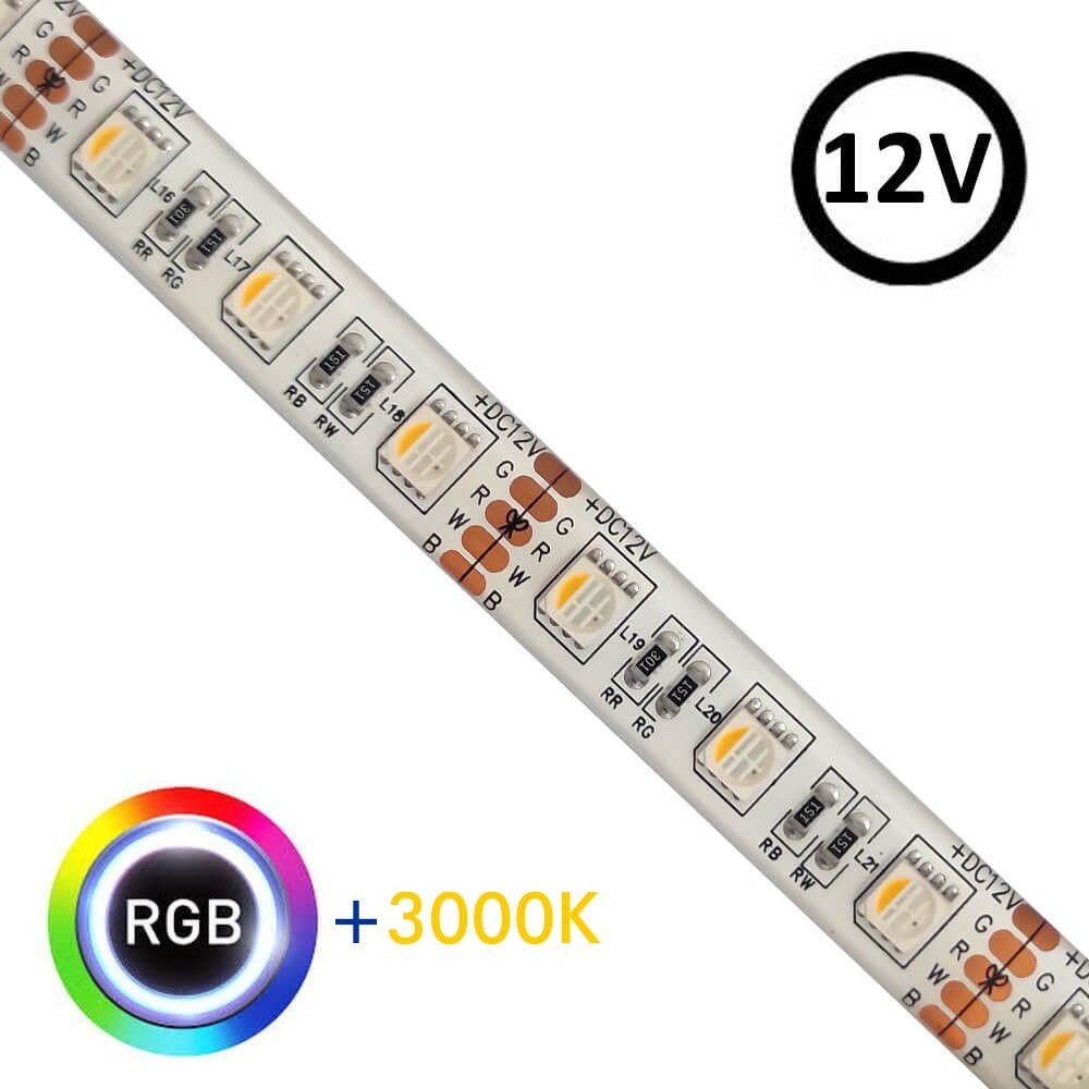 Tira LED 12V, RGBW-3000K, 60xLED/m, 5m, SMD5050, 4200Lm, 14,4W/M