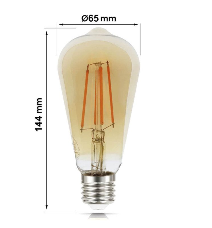 Calex Lampadina LED E27 Rustic ST64 – 3.8W 2100K – Oro – Dimmerabile